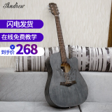 安德鲁（ANDREW）民谣吉他单板初学者面单吉他新手入门木吉它乐器 41英寸青崖白鹿+礼包【初学】