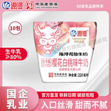 海河牛奶天津网红海河牛角包营养早餐奶网红风味奶 海河樱花白桃220ml*10包