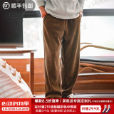 马登工装雪尼尔垂感聪明裤美式巴恩风直筒休闲裤仿灯芯绒束脚长裤子男 浅咖啡 2XL