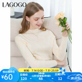 lagogo多巴胺多色修身软糯针织衫女拉谷谷2024冬新款半高领打底衫 米色(T2) M 160/38