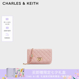CHARLES&KEITH经典菱格链条小方单肩斜挎包包女包生日礼物七夕礼物CK2-70160131 粉红色Pink 小包