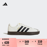adidas T头鞋 VL COURT复古板鞋德训鞋男女阿迪达斯轻运动   汉玉白/黑色/树脂黄(推荐女生选小半码)   42