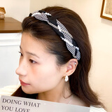 东义严选发箍女高级感外出头饰高颅顶头箍宽版珍珠学生洗脸发卡带齿防滑落