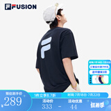 斐乐（FILA）FUSION潮牌情侣多彩短袖T恤2025新款男女短T时尚大logo夏季短袖 A深黑-BK M 170/92A 【宽松版型】