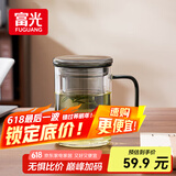 富光泡茶杯茶水分离玻璃杯办公室喝茶杯子男士个人高档花茶杯水杯
