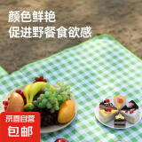 春游野餐垫户外防潮垫加厚可折叠野炊帐篷地垫露营草地沙滩垫批发 绿白格野餐垫 大号200*200