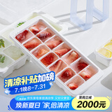 ASVEL阿司倍鹭冰格带盖制冰盒创意冻冰块模具大号冰箱宝宝辅食盒 单层大冰格10格