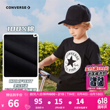 Converse 匡威儿童装男童短袖t恤夏季新款打底大童透气小女孩半袖运动T恤 8642正黑色-（印花）中性 160 /76 【建议身高152-158cm】