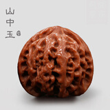 山中玉文玩核桃狮子头闷尖手把件古玩麻核桃秋子核头爸妈新年送礼物原色 【精配】新手级36-37mm平果园1对