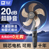 骆驼骆驼电风扇落地扇家用大风立式宿舍定时遥控语音摇头静音节能省电 18英寸铝叶机械款+铜芯电机-1h定时