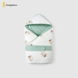 童泰（TONGTAI）婴儿包被纯棉夹棉新生儿加厚棉抱被初生宝宝抗菌防惊跳抱毯 绿色 100x100cm