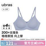 ubras[虞书欣同款]夹心软支撑光面小胸聚拢女无痕内衣隐形无钢圈文胸罩 【背勾款】奶盐蓝色 M 75A/75B