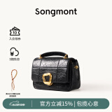 Songmont山下有松小号巧克力包新款牛皮斜挎链条软手机包 黑色(现货)