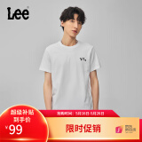 Lee春夏标准版型圆领logo字母印花男士短袖T恤休闲潮流LMT0081 白色 L