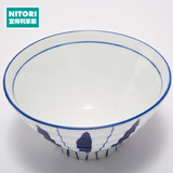 NITORI宜得利家居 日式餐具饭碗双耳碗圆碟茶杯方形碗太十草 5.7英寸饭碗  204-F3
