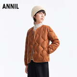 安奈儿童装男女童轻盈保暖短款羽绒服2025冬新款 棕黄色 160cm