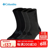 Columbia哥伦比亚袜子男女25春夏款运动袜透气休闲袜4双装 RCS632 AS3 L