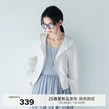 伊芙丽【经典延续】伊芙丽灰色短款拉链休闲卫衣外套女miu风卫衣女 白色 M 105-115斤