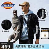 dickies棉服 男女同款左袖字母印花易穿搭棒球夹克8131 黑色 XL