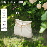 CHARLES&KEITH子母链条大容量流浪包托特包单肩斜挎包女包生日礼物CK2-40671449 【L号】Cream奶白色 L