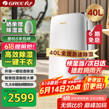 格力（GREE）除湿机家用抽湿机除湿量40升/天低噪除潮防霉除湿器智能控湿一键干衣单间参考面积80平DH40EF