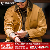 马登工装 美式复古重磅密歇根帆布夹克男春季阿美咔叽翻领猎装外套 姜黄色 M