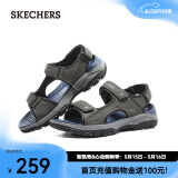 斯凯奇（Skechers）凉鞋男夏季司机户外运动增高魔术贴沙滩鞋渔夫凉鞋204105 炭灰色/CHAR 39.5