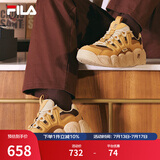 斐乐（FILA）可颂面包鞋运动鞋男士休闲鞋舒适厚底老爹鞋复古 蜂密黄/玻璃色-HC 41