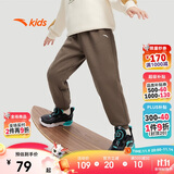 安踏儿童裤子男女大童2024冬季加绒保暖针织运动长裤A72447703