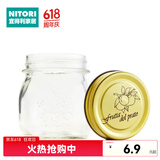 NITORI宜得利家居 罐玻璃瓶子蜂蜜瓶泡酒带盖家用小储物罐子 果酱瓶 透明 小 1个 300ml