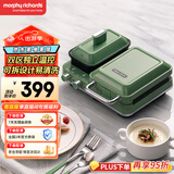 摩飞电器（Morphyrichards）早餐机电饼铛家用三明治机电饼档家庭用 多功能双区料理轻食机面包煎烤机蛋糕机 MR9086薄荷绿