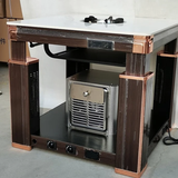 仕太天然气取暖桌气电两用烤火炉岩板电暖桌烤火炉子燃气取暖器正方形家用客厅多功能煤气烤火炉打火锅 90高端气电方桌+烤箱+晾衣杆