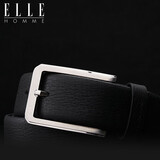 ELLE HOMME男士皮带 头层牛皮针扣腰带不锈钢扣头正装裤带  生日礼物男