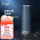 希诺（HEENOOR）抗菌保温杯316L不锈钢茶杯带滤网车载水杯XN-9606K深灰色 480mL