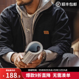 马登工装星际穿越底特律猎装夹克男春季J001美式帆布巴恩风翻领外套 黑色 L