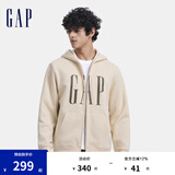 Gap男女装印花字母logo抓绒连帽卫衣休闲660128外套 米色 185/104A(XXL) 亚洲尺码