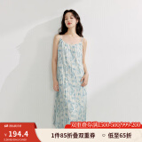 茵曼（INMAN）薄荷曼波法式碎花吊带连衣裙套装2025春秋季女装新品气质休闲长 浅蓝色吊带连衣裙-18424163 S