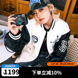 PALLADIUM帕拉丁【檀健次同款】时尚复古鸢尾花男款棒球服外套1010609 香草冰色 XL