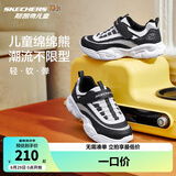 Skechers斯凯奇儿童运动鞋秋冬镭射熊猫鞋轻便防滑大童男女跑步鞋302576L 黑色/白色/BKW/镭射 36