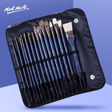 蒙玛特油画笔套装丙烯水粉笔刷子扇形排笔彩绘手绘水彩颜料画笔套装15支（含包）BMHS0036
