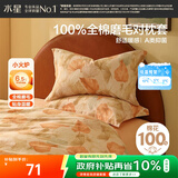 水星家纺枕套纯棉100%全棉磨毛柔感对枕套抑菌A类枕头罩一对装双人48x74cm