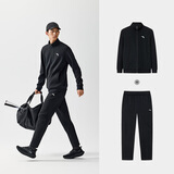 安踏运动套装男士冬季防风立领开衫外套跑步长裤运动服裤休闲服裤