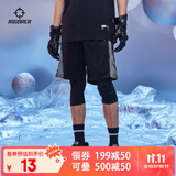 准者运动裤新款针织五分裤男女篮球裤跑步健身投篮春夏透气速干短裤 纯正黑 M 170