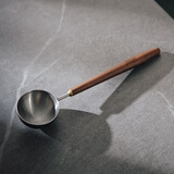 Bincoo 胡桃木柄咖啡勺长柄咖啡粉量勺304不锈钢咖啡豆专用勺子