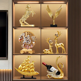 TaTanice酒柜摆件入户玄关客厅电视柜装饰套装乔迁新房家居高端大气工艺品 酒柜摆件6件套【C】