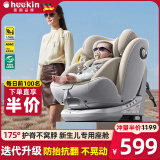 Heekin途悦-德国儿童安全座椅0-12岁汽车用婴儿宝宝360度旋转i-Size认证 麦浪金(抗翻+防抬起+无阻上拉带)