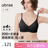 ubras虞书欣同款夹心软支撑光面细肩带文胸女士内衣女背勾款黑色M