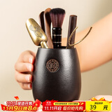 逸居客（YIJUKE）茶道六君子茶具配件茶针茶刀茶夹茶勺茶饼刀茶叉养壶笔套装