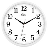 康巴丝（Compas）挂钟客厅2025款简约办公日历钟表石英钟表挂墙时钟 2246白色直径28cm