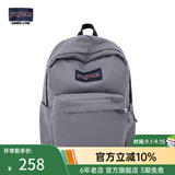JANSPORT杰斯伯书包轻便双肩包男女旅行包简约背包电脑包学生校园 4QUE7H6雾灰-侧袋+隔层